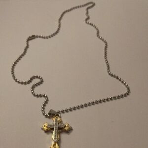 Mens Cross Pendant Necklace